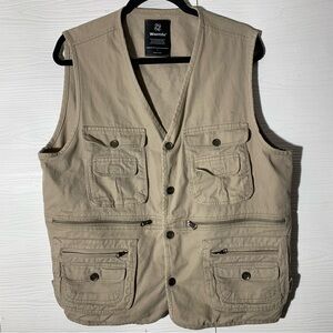 Wantdo Multi-Pocket Utility Vest Beige Khaki Outdoor